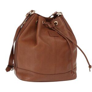 Authentic Burberrys Purse Shoulder Bag Leather Brown Gold